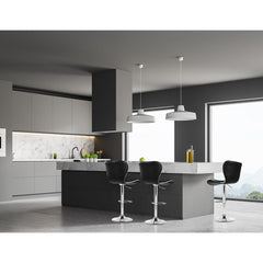 Set of 2 PU Leather Bar Stools - Black - BSR