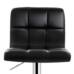 Set of 2 PU Leather Bar Stools - Black - BSR