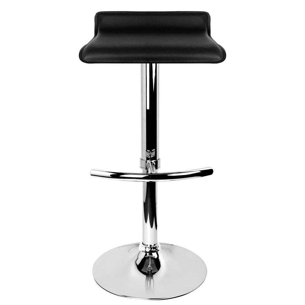 Set of 2 PU Leather Bar Stools - Black - BSR