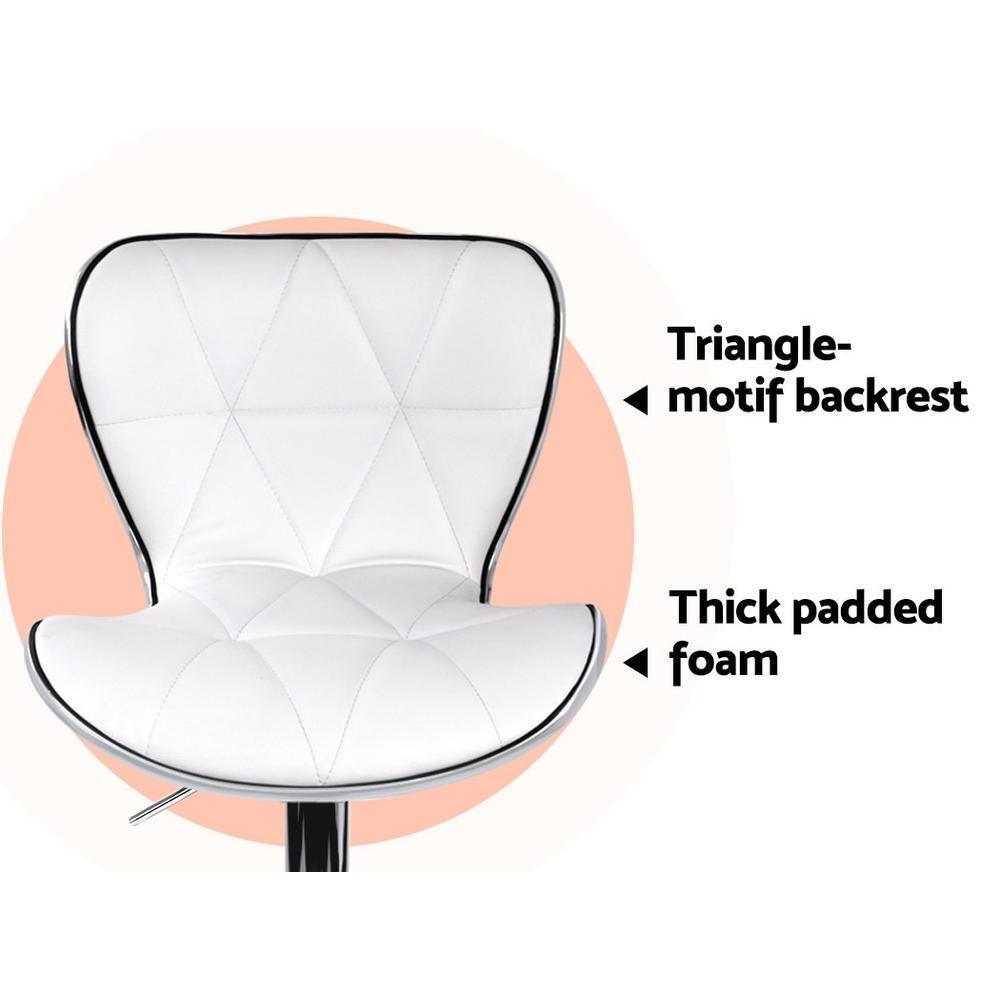 Set of 2 PU Leather Bar Stools - White - BSR