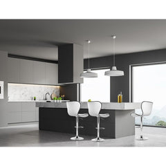 Set of 2 PU Leather Bar Stools - White - BSR