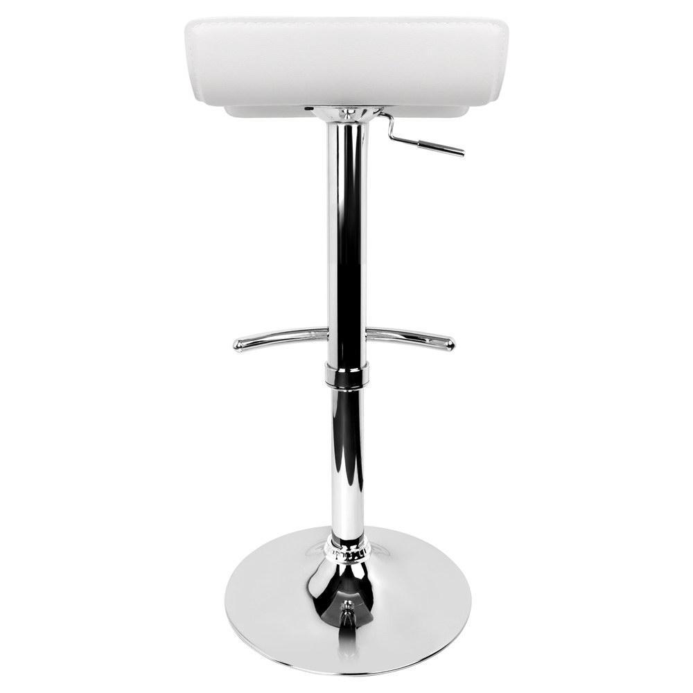 Set of 2 PU Leather Bar Stools - White - BSR