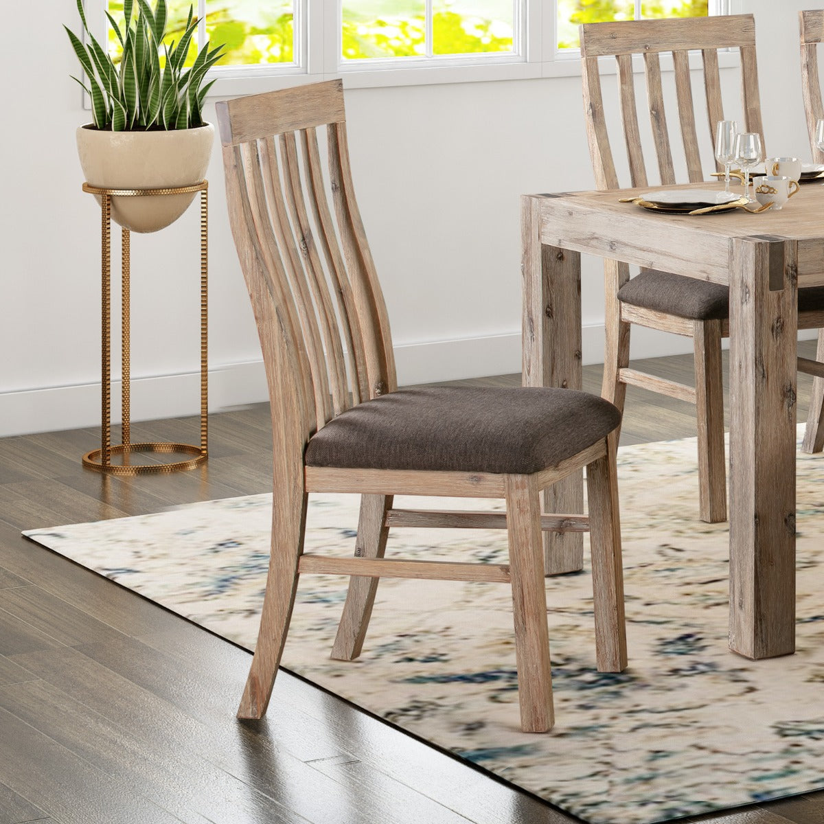 Reed Fabric Dining Chair Set of 2
