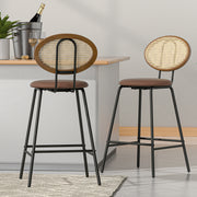 Raye PU Leather Bar Stool Set of 2 – Brown