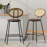 Artiss 2x Bar Stools PU Leather Stools Brown