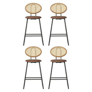 Raye PU Leather Bar Stool Set of 4 – Brown