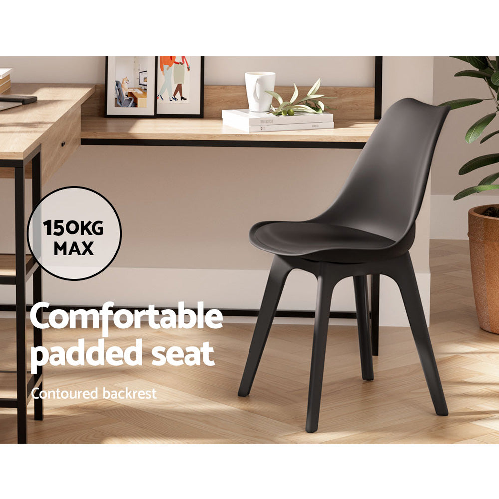 Otis PU Leather Dining Chair Set of 4 – Black