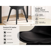 Otis PU Leather Dining Chair Set of 4 – Black