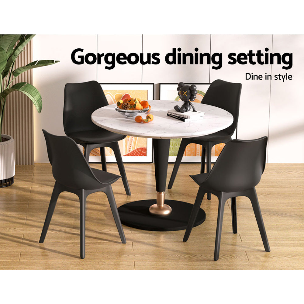 Otis PU Leather Dining Chair Set of 4 – Black