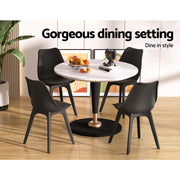 Otis PU Leather Dining Chair Set of 4 – Black