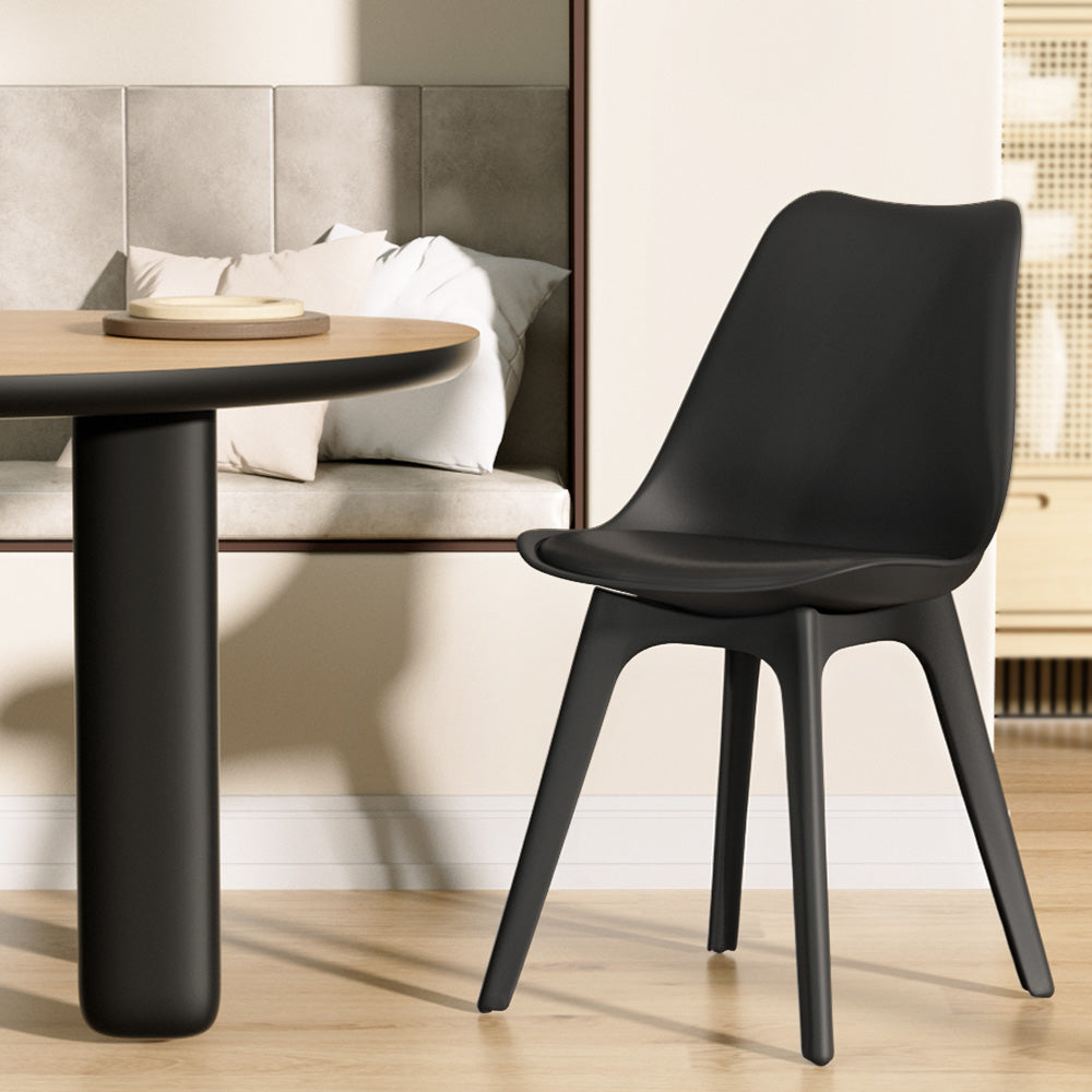 Otis PU Leather Dining Chair Set of 4 – Black