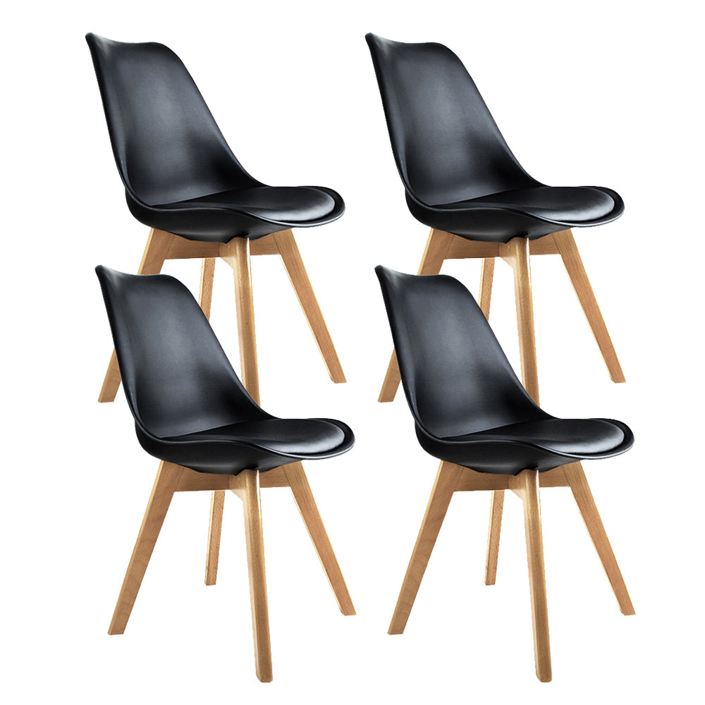 Quincy PU Leather Dining Chair Set of 4 – Black