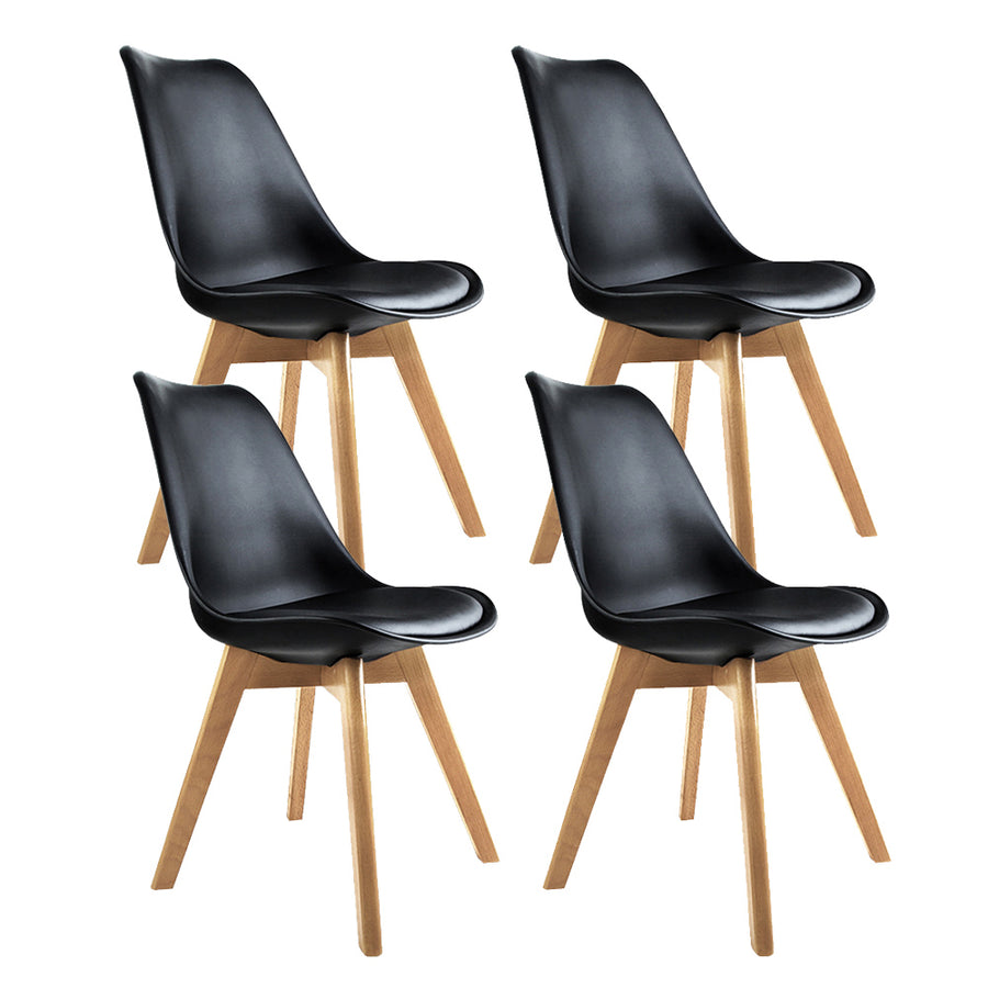 Quincy PU Leather Dining Chair Set of 4 – Black