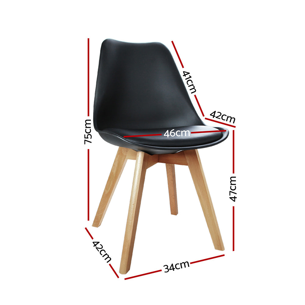 Quincy PU Leather Dining Chair Set of 4 – Black