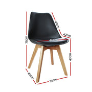 Quincy PU Leather Dining Chair Set of 4 – Black