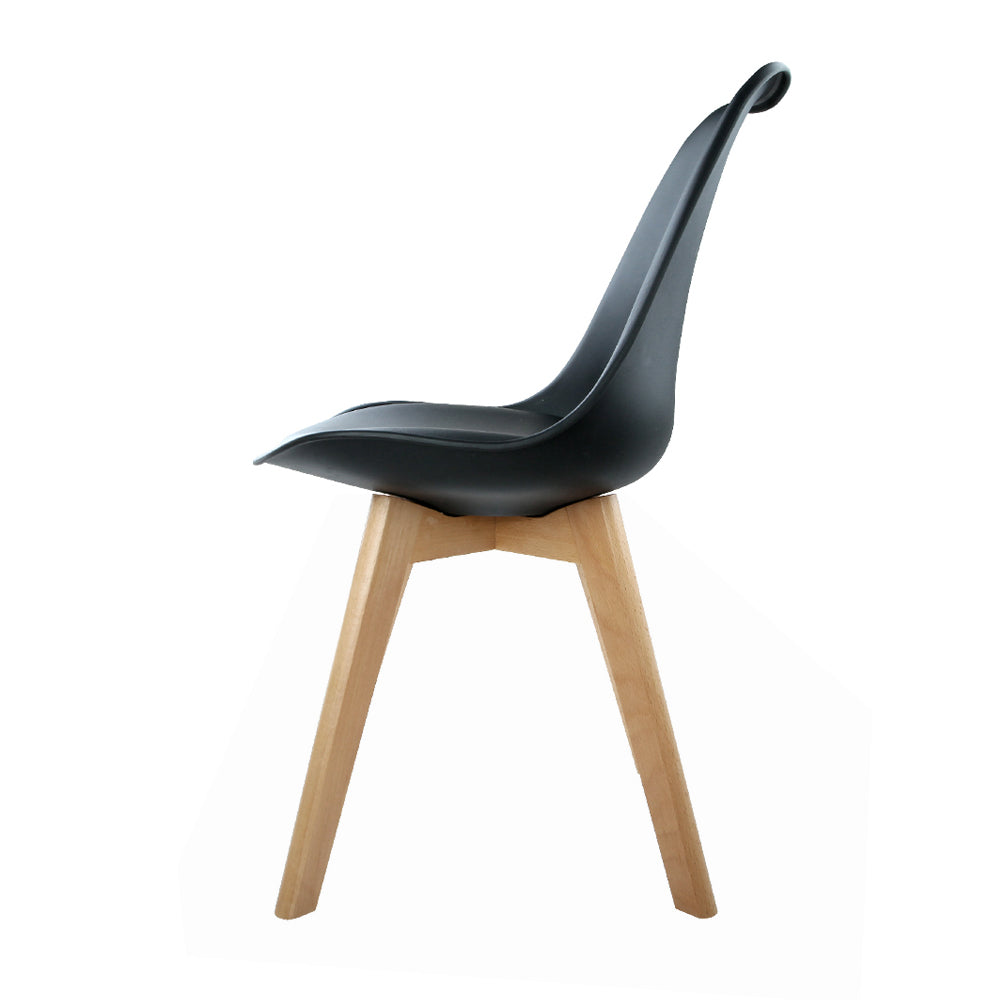 Quincy PU Leather Dining Chair Set of 4 – Black