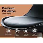 Quincy PU Leather Dining Chair Set of 4 – Black