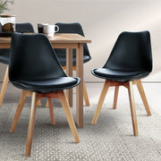 Quincy PU Leather Dining Chair Set of 4 – Black