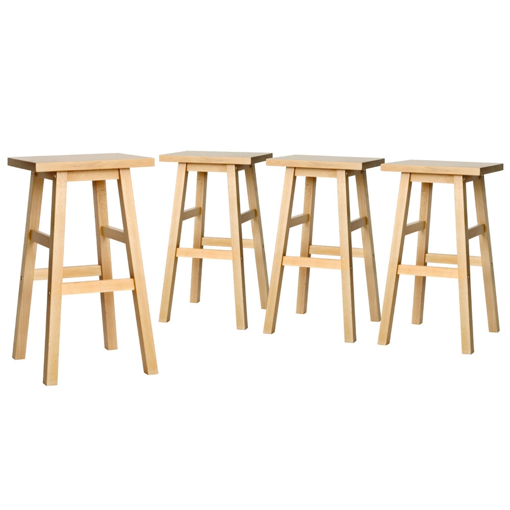 Baden Wooden Backless Kitchen Bar Stool Set of 4 – Natural — image 3