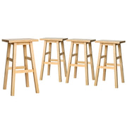 Baden Wooden Backless Kitchen Bar Stool Set of 4 – Natural — image 3