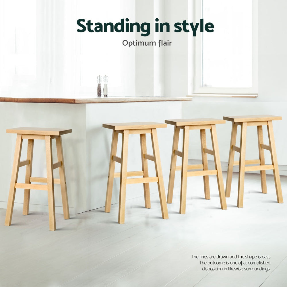 Baden Wooden Backless Kitchen Bar Stool Set of 4 – Natural — image 5