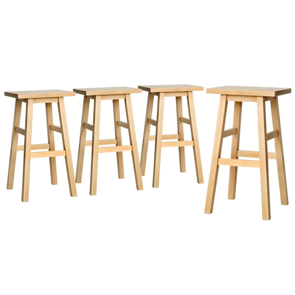 Baden Wooden Backless Kitchen Bar Stool Set of 4 – Natural — image 1
