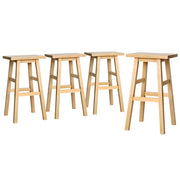 Baden Wooden Backless Kitchen Bar Stool Set of 4 – Natural — image 1