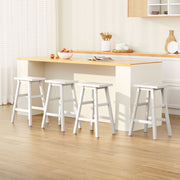Baden Wooden Backless Kitchen Bar Stool Set of 4 – White — image 7
