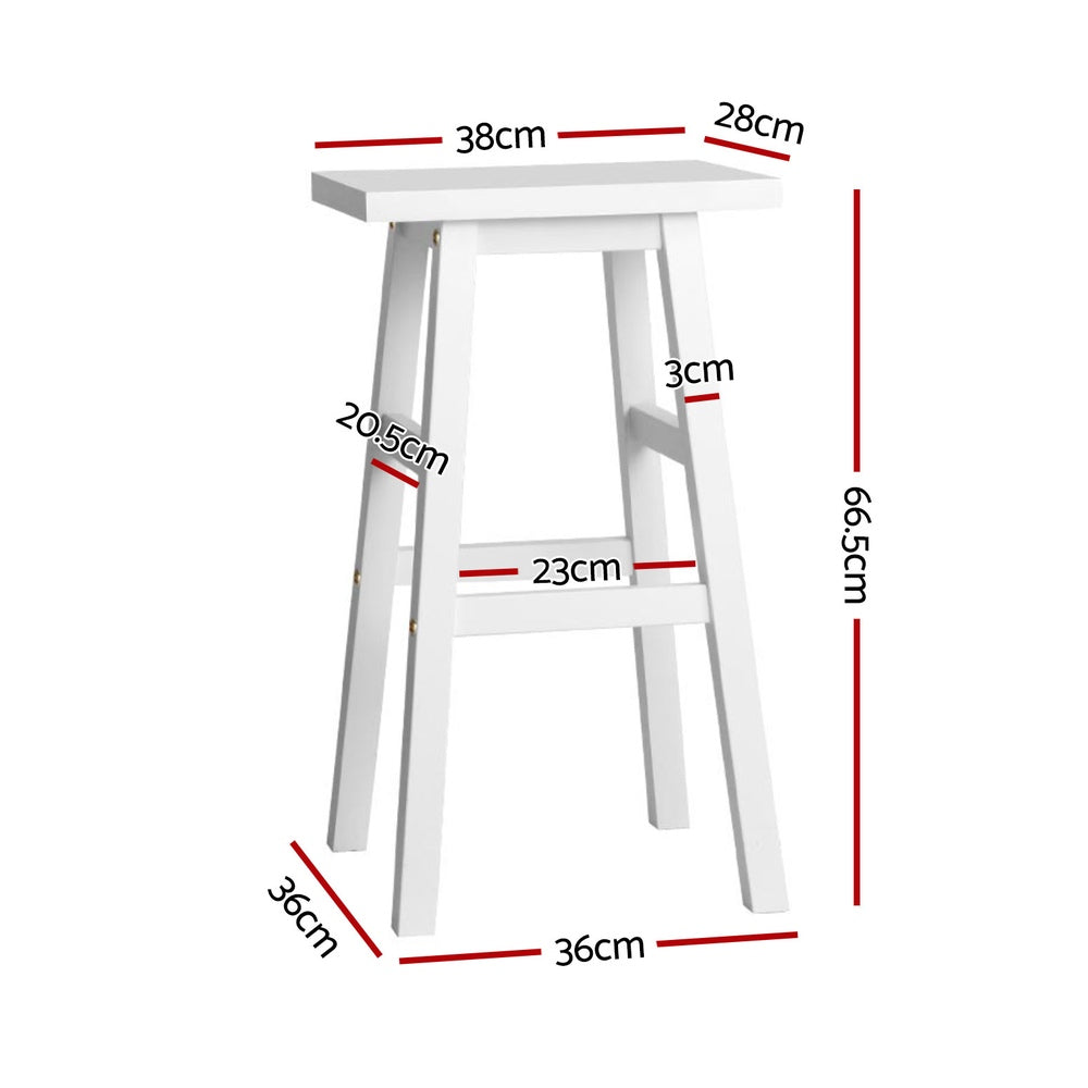 Baden Wooden Backless Kitchen Bar Stool Set of 4 – White — image 2