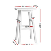 Baden Wooden Backless Kitchen Bar Stool Set of 4 – White — image 2