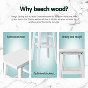 Baden Wooden Backless Kitchen Bar Stool Set of 4 – White — image 4