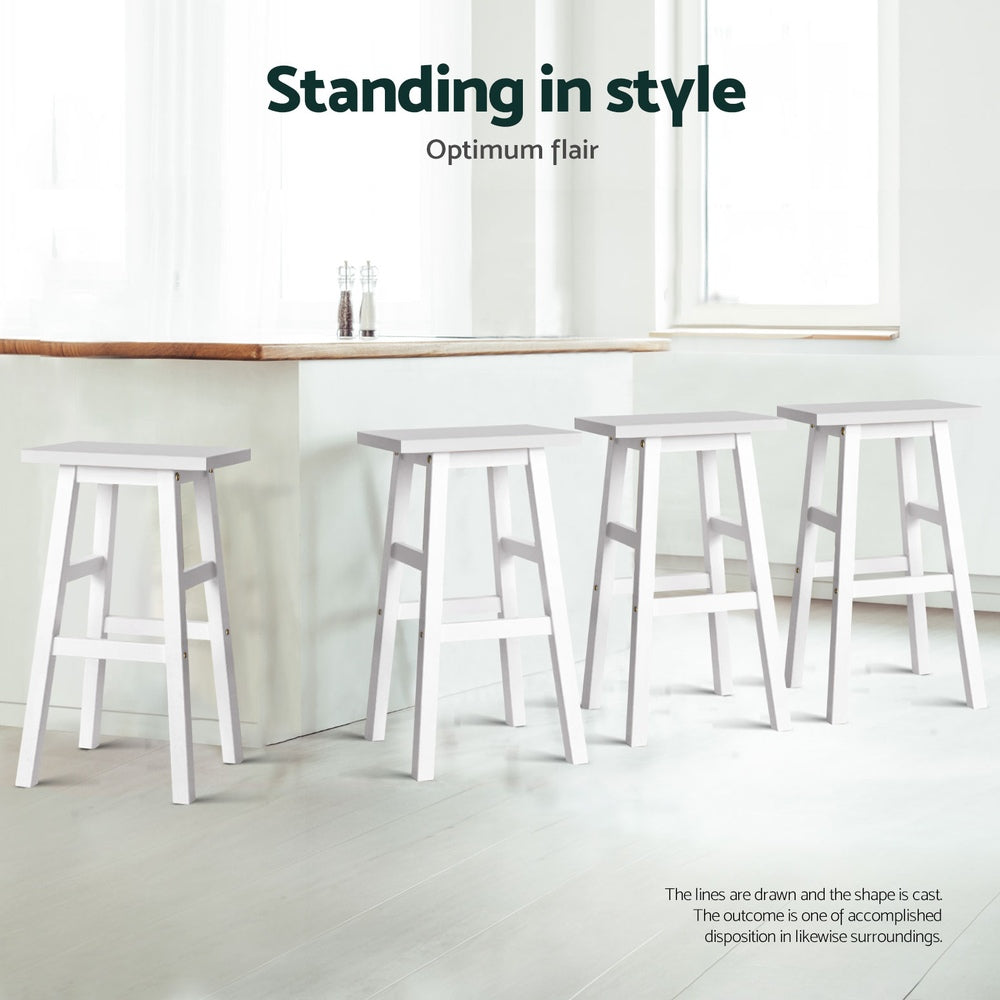 Baden Wooden Backless Kitchen Bar Stool Set of 4 – White — image 5