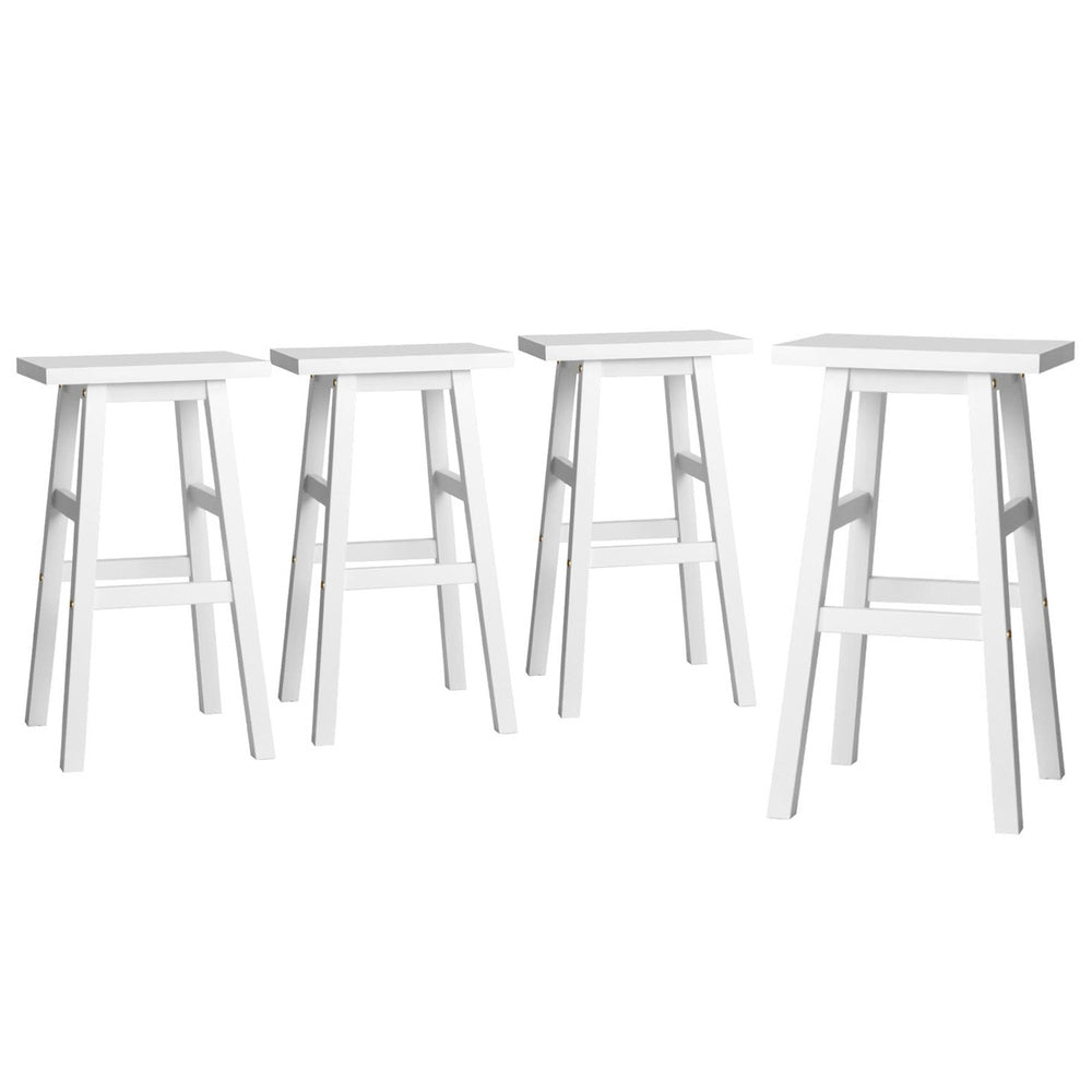 Baden Wooden Backless Kitchen Bar Stool Set of 4 – White — image 1