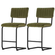 Orman Velvet Bar Stool Set of 2 – Green