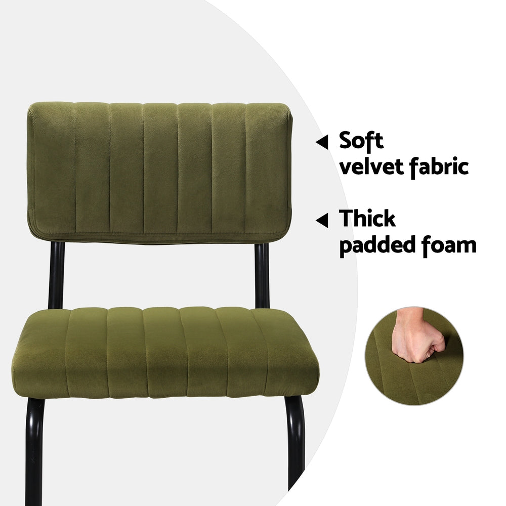 Orman Velvet Bar Stool Set of 2 – Green