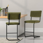 Orman Velvet Bar Stool Set of 2 – Green