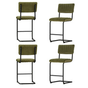 Orman Velvet Bar Stool Set of 4 – Green