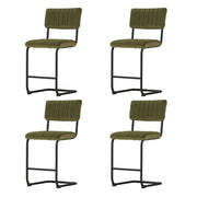 Orman Velvet Bar Stool Set of 4 – Green
