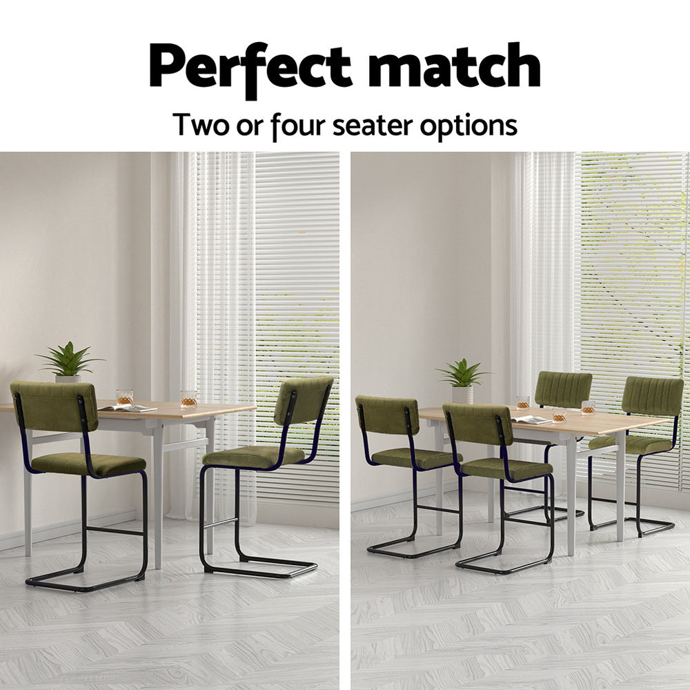 Orman Velvet Bar Stool Set of 4 – Green