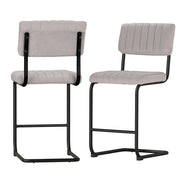 Orman Velvet Bar Stool Set of 2 – Grey