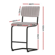 Orman Velvet Bar Stool Set of 2 – Grey