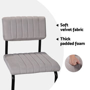Orman Velvet Bar Stool Set of 2 – Grey