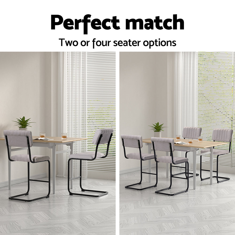 Orman Velvet Bar Stool Set of 2 – Grey