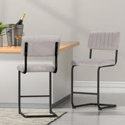 Orman Velvet Bar Stool Set of 2 – Grey
