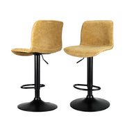 Koby PU Leather Gas-Lift Swivel Bar Stool Set of 2 – Brown