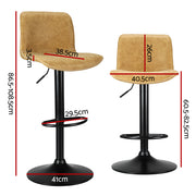 Koby PU Leather Gas-Lift Swivel Bar Stool Set of 2 – Brown