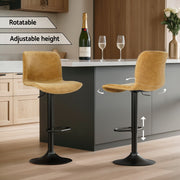 Koby PU Leather Gas-Lift Swivel Bar Stool Set of 2 – Brown