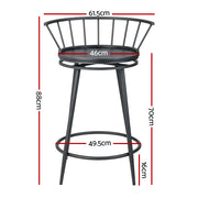 Vanny Metal Swivel Bar Stool Set of 2 – Black