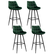 Audrey Velvet Bar Stool Set of 4 – Green