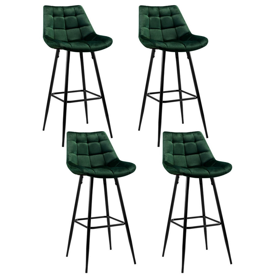 Audrey Velvet Bar Stool Set of 4 – Green